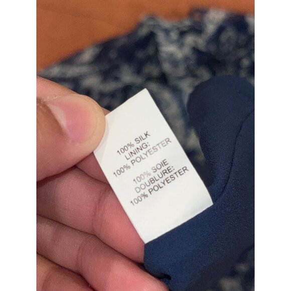 Ramy Brook Blue/White Silk  Ruffle V-Neckline Women's Dress Size Small - Picture 9 of 9